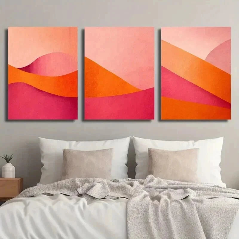 3pcs Trendy And Energetic Girly Décor Perfect Wall Art Set Canvas Framed 50x70cm - High Quality Print 100% Australian Made Wall Canvas Ready to Hang - Bella Home Decor