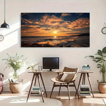 Vintage & Contemporary Ocean Wall Art Canvas Office Home Room Framed 120x60cm