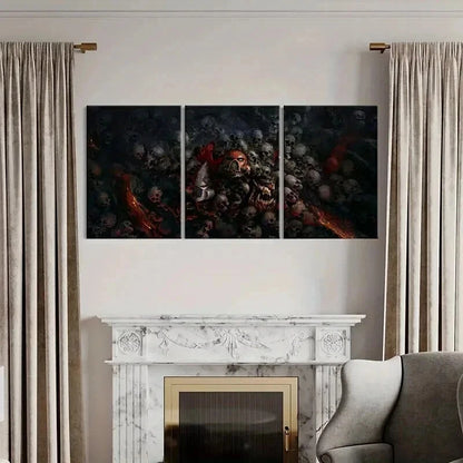 3pcs Fantasy Figures Skeletons Game Characters Wall Art Set Canvas Framed 40x60cm - High Quality Print 100% Australian Made Wall Canvas Ready to Hang - Bella Home Decor