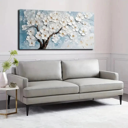 Vibrant White and Pink Flower Wall Art canvas office home room framed 120x60cm - Bella Home Decor