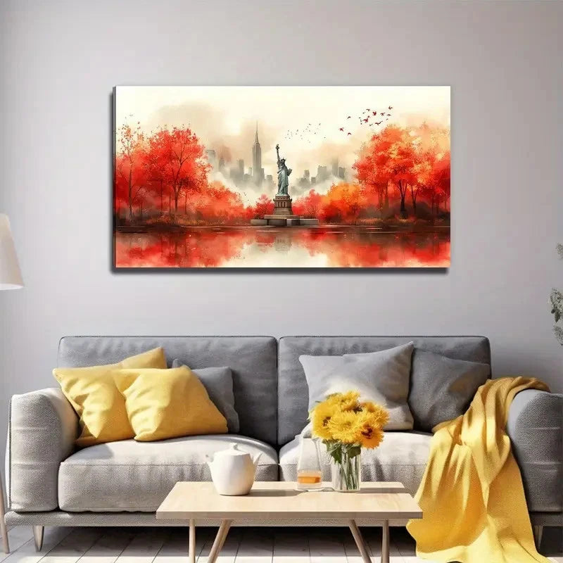 Statue Of Liberty Perfect Wall Art Canvas Office Home Room Framed 120x60cm