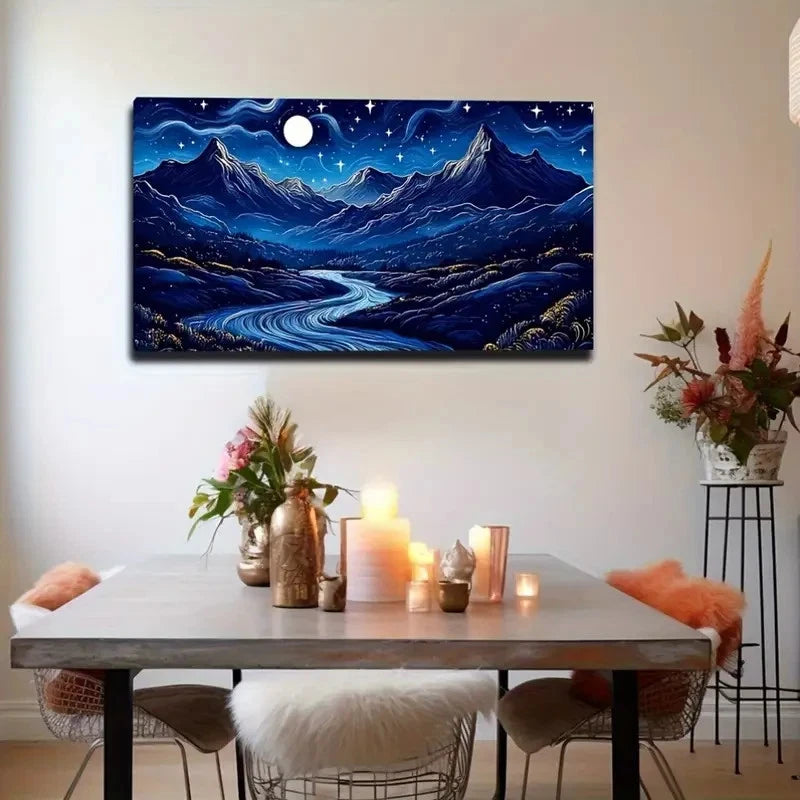 Quality Mountain And River Wall Art Canvas Office Home Room Framed 120x60cm