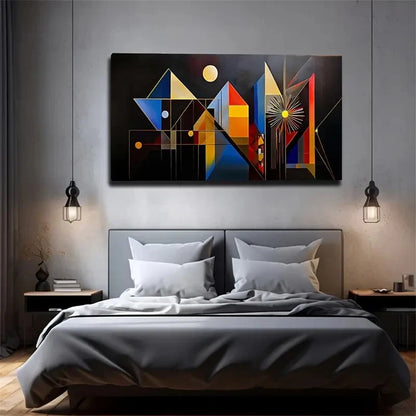 Colorful Geometric Graphics Wall Art Canvas Office Home Room Framed 120x60cm