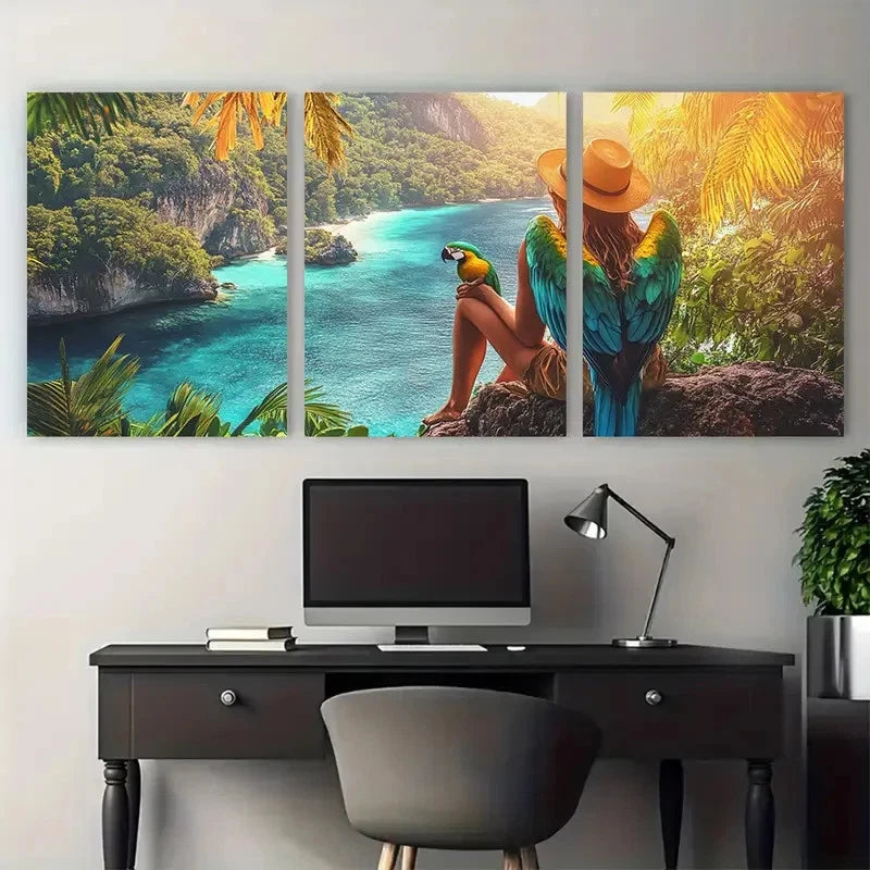 3pcs Australia Vibrant Coral Reefs Under Sea  Wall Art Set Canvas Framed 60x90cm - High Quality Print 100% Australian Made Wall Canvas Ready to Hang - Bella Home Decor