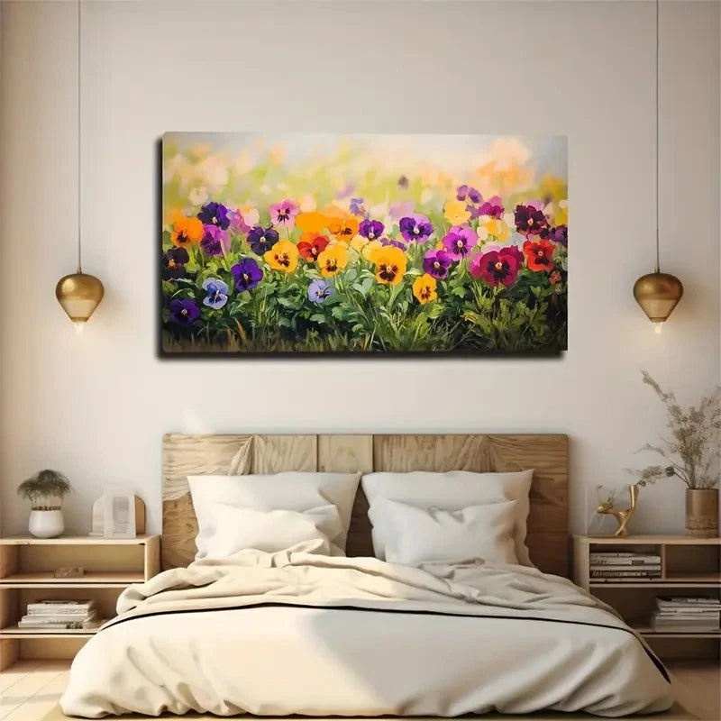 Hard Blooming Trumpet Flower Wall Art Canvas Office Home Room Framed 120x60cm