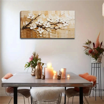 White Magnolia Flowers Bloom Wall Art Canvas Office Home Room Framed 120x60cm