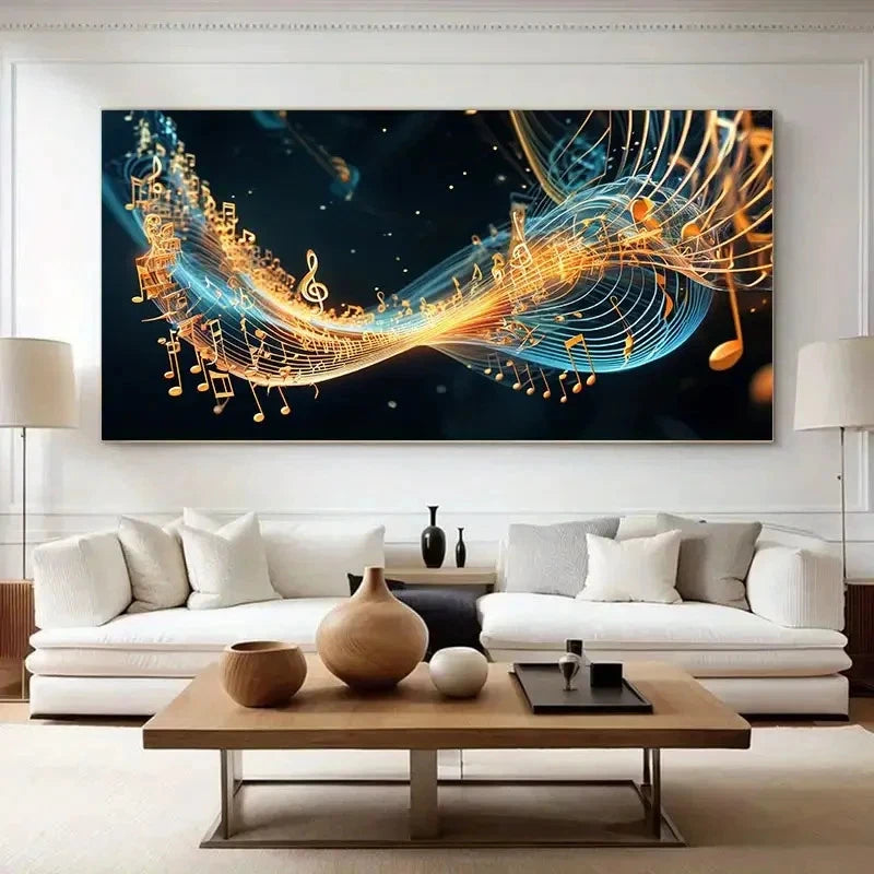 Symphony Of Sound & Light Wall Art Canvas Office Home Room Framed 120x60cm