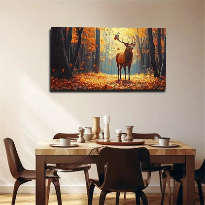 Deer In The Forest Interior Wall Art Canvas Office Home Room Framed 120x60cm