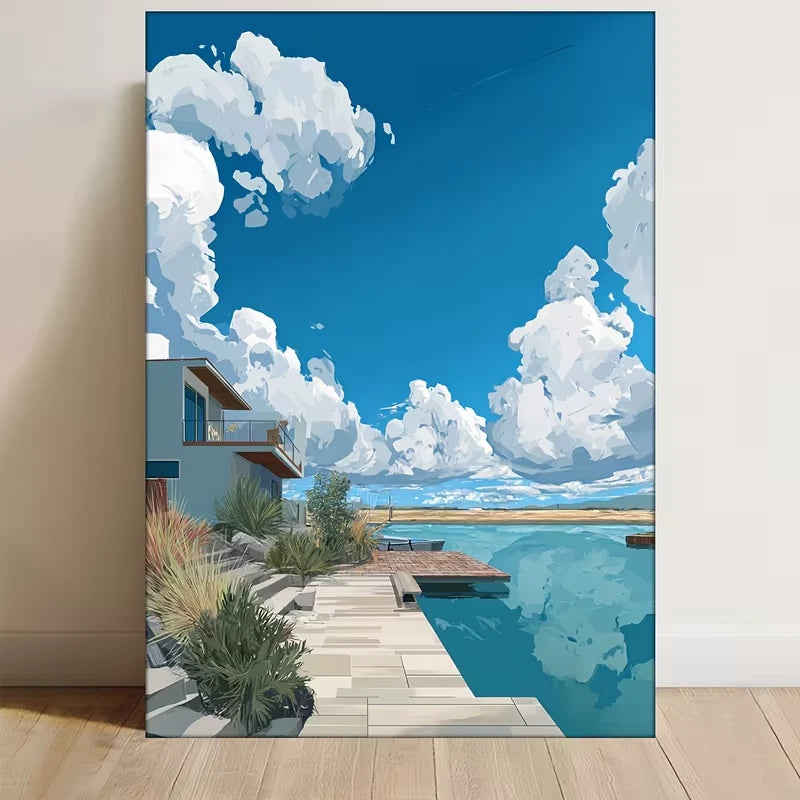 Coastal Beach House Metal Print Ready to Hang