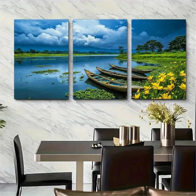 3pcs Botanical Nature Asian Beauty Perfect Wall Art Set Canvas Framed 50x70cm - High Quality Print 100% Australian Made Wall Canvas Ready to Hang - Bella Home Decor
