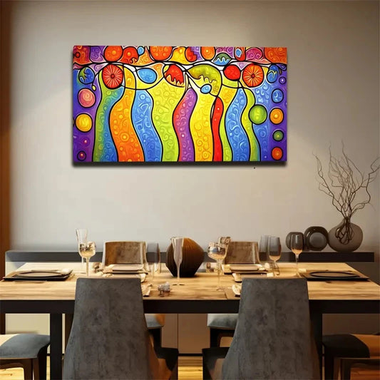 Vibrant Colorful Minimalist Wall Art Canvas Office Home Room Framed 120x60cm