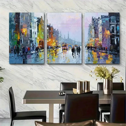 3pcs Illustrated Mountain & Glacier Land Perfect Wall Art Set Canvas Framed 40x60cm - High Quality Print 100% Australian Made Wall Canvas Ready to Hang - Bella Home Decor
