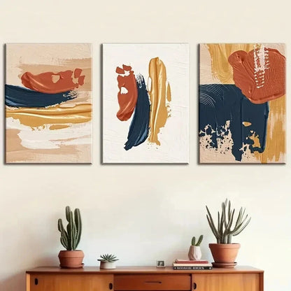 3pcs Vibrant Colorful Modern Abstract Perfect Wall Art Set Canvas Framed 50x70cm - High Quality Print 100% Australian Made Wall Canvas Ready to Hang - Bella Home Decor
