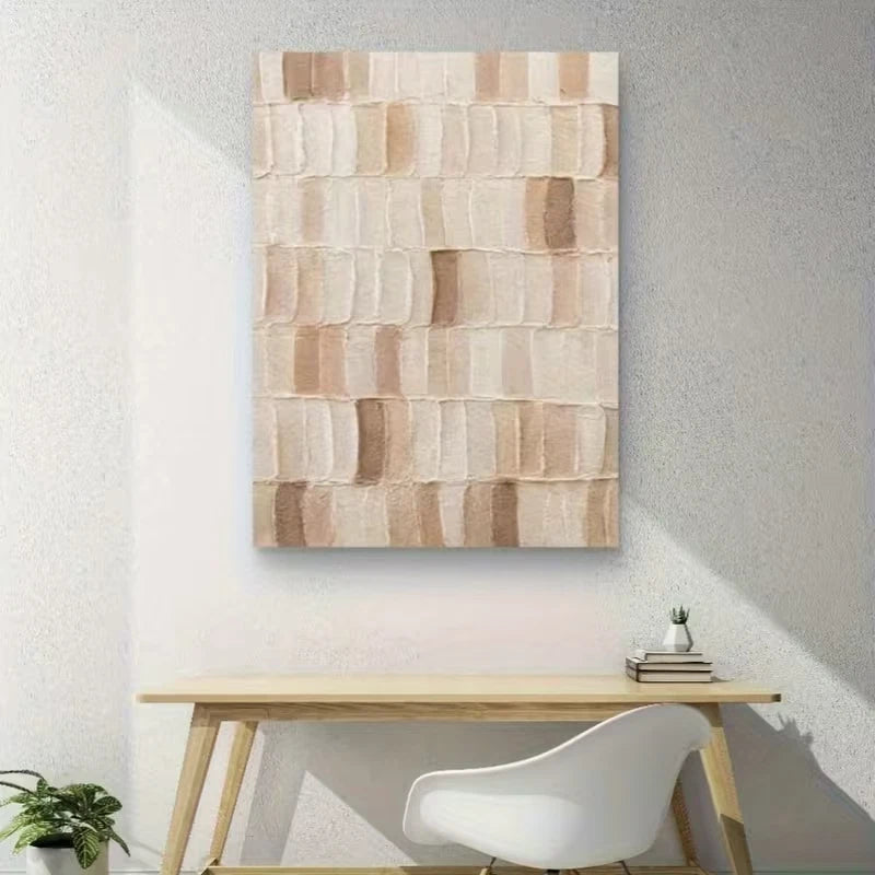 Abstract Mural with Earthy Tones 60x90cm Metal Print Ready to Hang