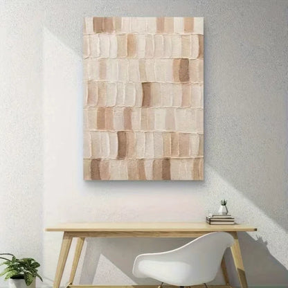 Abstract Mural with Earthy Tones 60x90cm Metal Print Ready to Hang