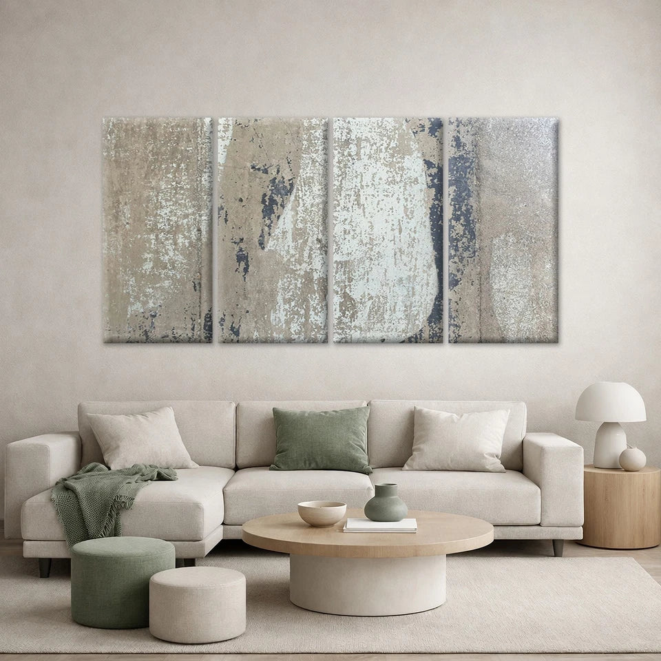 4pcs Modern Neutral Concrete Texture Wall Art Canvas Framed 45x80cm - High Quality Print 100% Australian Made Wall Canvas Ready to Hang