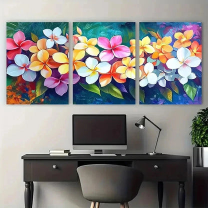 3pcs Thailand Asian Travel Floral Decor Perfect Wall Art Set Canvas Framed 60x90cm - High Quality Print 100% Australian Made Wall Canvas Ready to Hang