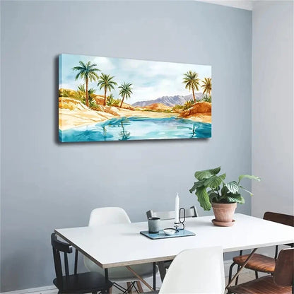 Minimalist Desert Palm Deco Wall Art Canvas Office Home Room Framed 120x60cm - Bella Home Decor