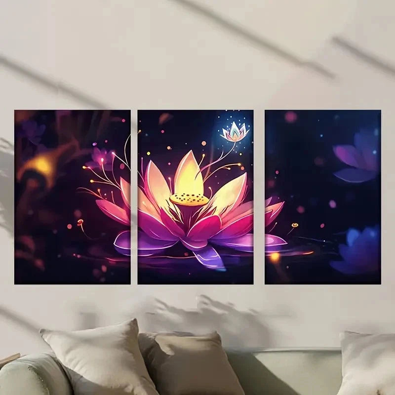 3pcs Beautiful Painting of White Flowers Wall Art Set Canvas Framed 60x90cm - High Quality Print 100% Australian Made Wall Canvas Ready to Hang