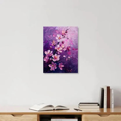 Beautiful Abstract Pink Cherry Blossoms Painting 60x90cm Metal Print Ready to Hang