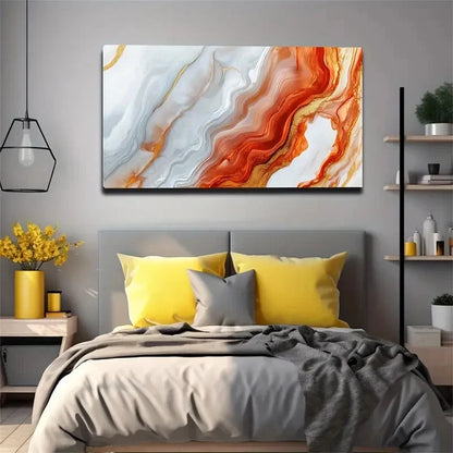Abstract Wave Modern Deco Wall Art Canvas Office Home Room Framed 120x60cm