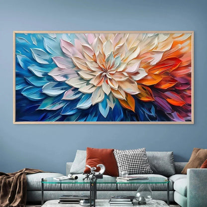 Abstract Floral Wall Art Canvas Office Home Room Framed 120x60cm