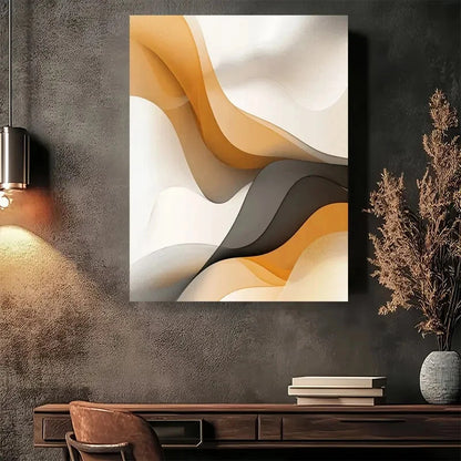 Beautiful Abstract Wave Modern Painting 40x60cm Metal Print Ready to Hang - Bella Home Decor