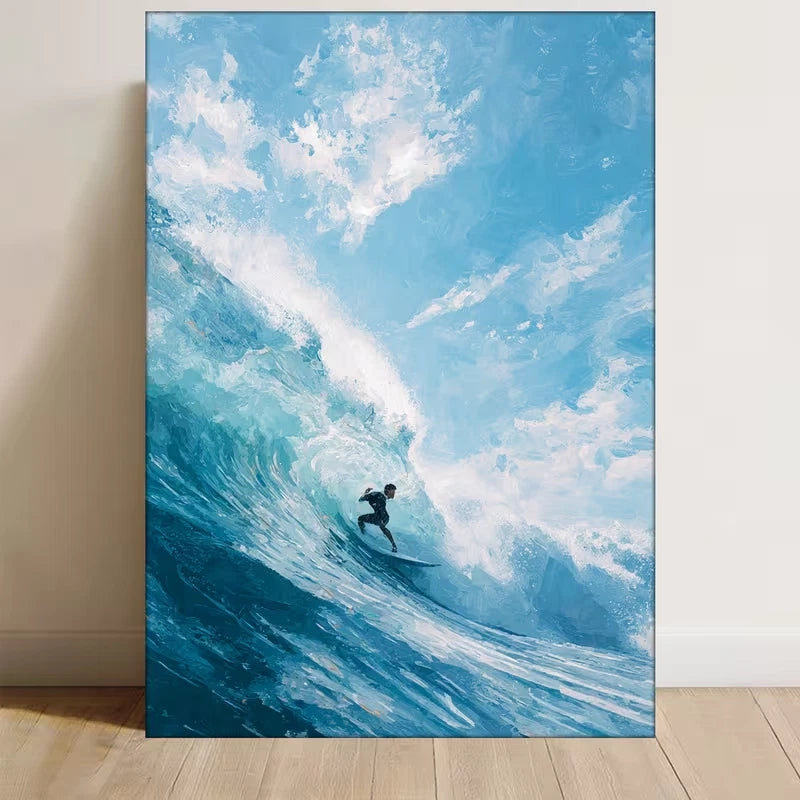Surfer Riding Ocean Wave 60x90cm Metal Print Ready to Hang