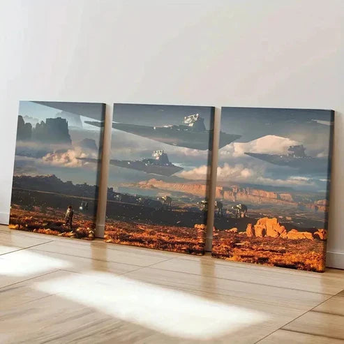 3pcs Classic Science Fiction Movie Wall Art Set Canvas Unframed - High Quality Print 100% Australian Made Wall Canvas - Bella Home Decor