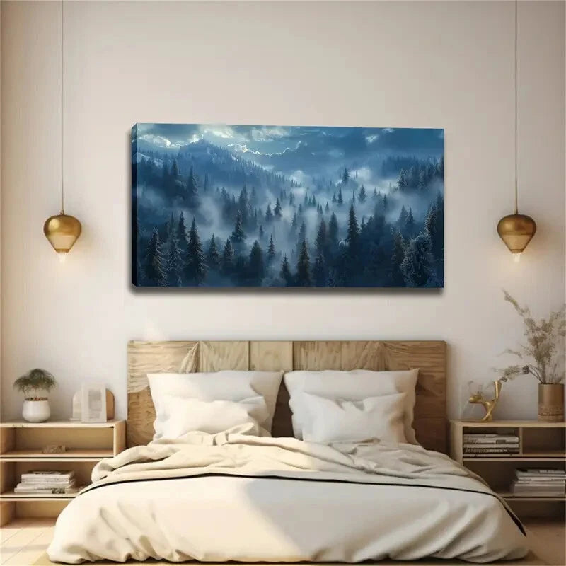 Modern Minimalist Winter Wall Art canvas office home room framed 120x60cm - Bella Home Decor
