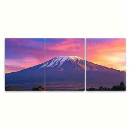 3pcs Mount Kilimanjaro African Safari & NatureZ   Wall Art Set Canvas Framed 60x90cm - High Quality Print 100% Australian Made Wall Canvas Ready to Hang