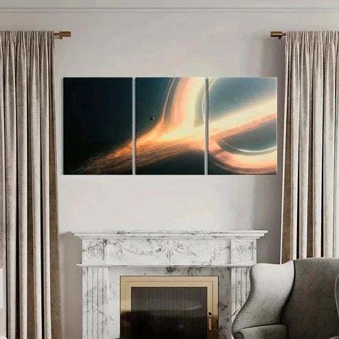 3pcs Space Planet Black Hole Interstellar Wall Art Canvas Unframed - High Quality Print 100% Australian Made Wall Canvas