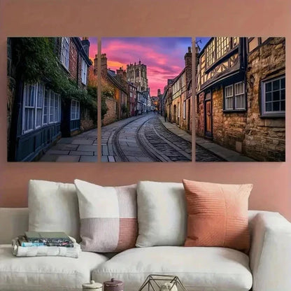 3pcs England Travel Historic York City Wall Art Set Canvas Unframed - High Quality Print 100% Australian Made Wall Canvas
