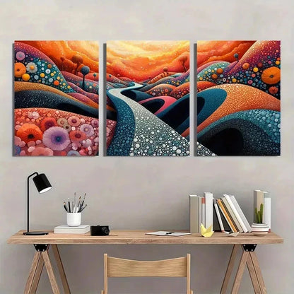 3pcs Abstract Panoramic Jacanid Marble Perfect Wall Art Set Canvas Framed 50x70cm - High Quality Print 100% Australian Made Wall Canvas Ready to Hang - Bella Home Decor