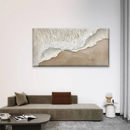 Beach Scene Waves Crashing Wall Art Canvas Office Home Room Framed 120x60cm