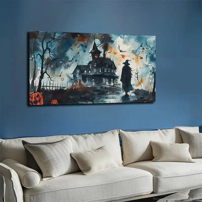 Halloween Pumpkin Decoration Wall Art Canvas Office Home Room Framed 120x60cm