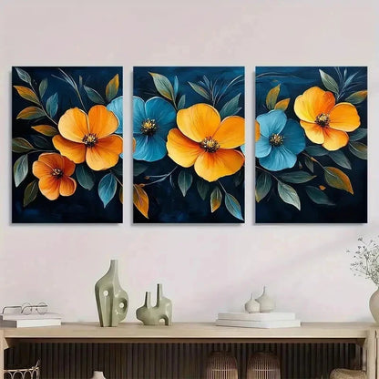 3pcs Tropical Yellow Flower Vibrant Perfect Wall Art Set Canvas Framed 60x90cm - High Quality Print 100% Australian Made Wall Canvas Ready to Hang