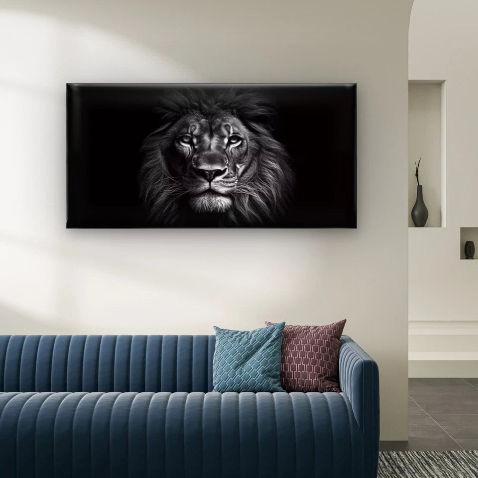 Majestic Lion Wall Art Canvas Office Home Room Framed 120x60cm