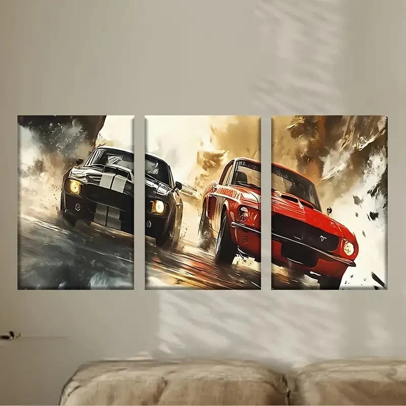 3pcs Need for Speed 2, Artists Wall Art Set Canvas Framed 40x60cm - High Quality Print 100% Australian Made Wall Canvas Ready to Hang