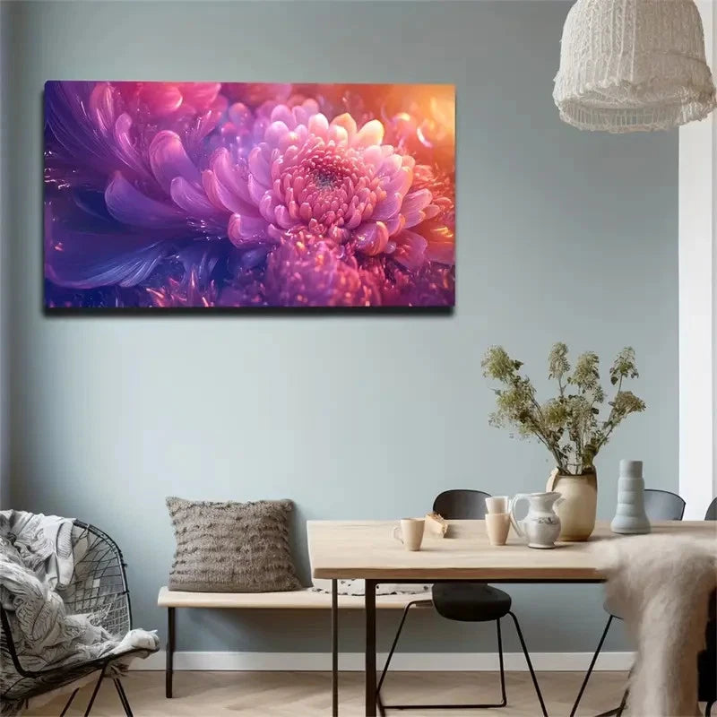 Crystal Clear Flower Wall Art canvas office home room framed 120x60cm - Bella Home Decor