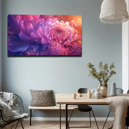 Crystal Clear Flower Wall Art canvas office home room framed 120x60cm - Bella Home Decor