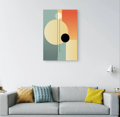 Minimalist Mid-Century Geometric Abstract 40x60cm Metal Print Ready to Hang