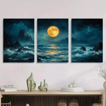 3pcs Abstract Mountain Landscape Nature Perfect Wall Art Set Canvas Framed 50x70cm - High Quality Print 100% Australian Made Wall Canvas Ready to Hang - Bella Home Decor