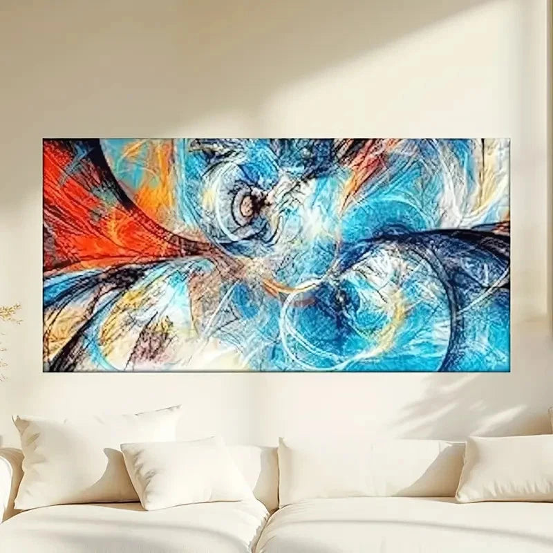 Abstract Swirl Colourful Wall Art Canvas Office Home Room Framed 120x60cm
