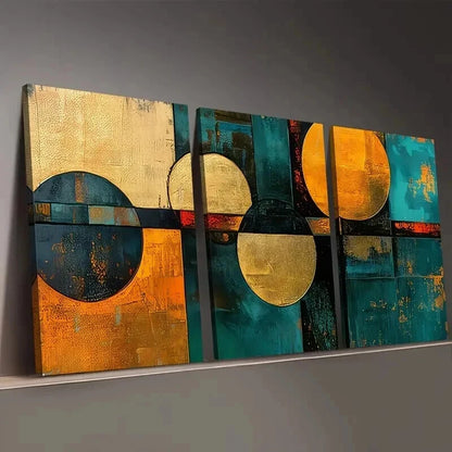 3pcs Stylish Abstract Geometric Graphic Wall Art Set Canvas Framed 60x90cm - High Quality Print 100% Australian Made Wall Canvas Ready to Hang - Bella Home Decor