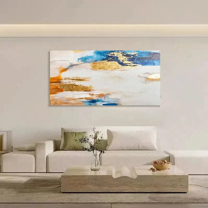 Golden Abstract Cloth Wall Art Canvas Office Home Room Framed 120x60cm