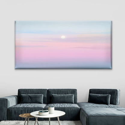 Sunset Background Pastel Sky Wall Art Canvas Office Home Room Framed 120x60cm - Bella Home Decor