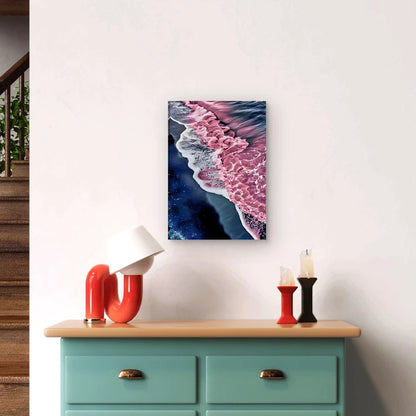 Pink Wave Ocean  60x90cm Metal Print Ready to Hang