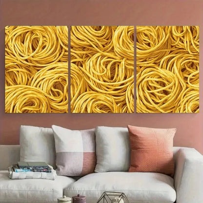 3pcs Spaghetti Art Pasta Is My Love Prefect  Wall Art Set Canvas Framed 60x90cm - High Quality Print 100% Australian Made Wall Canvas Ready to Hang