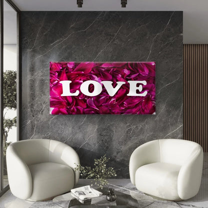 Love From Carved Letters Petals Wall Art Canvas Office Home Room Framed 120x60cm